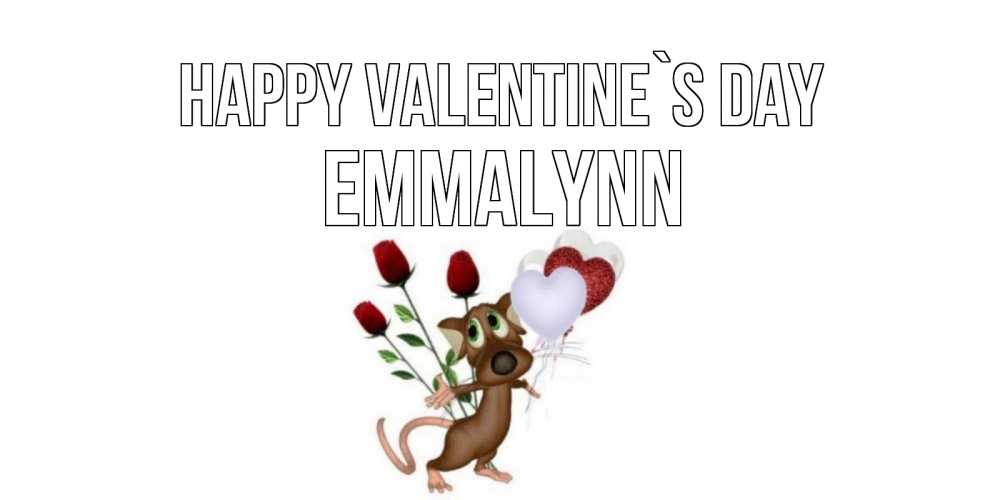 Greetings card с именем, Emmalynn Happy Valentine`s Day открытки на день святого Валентина для любимой девушки бесплатно онлайн Greetings with text for free download 